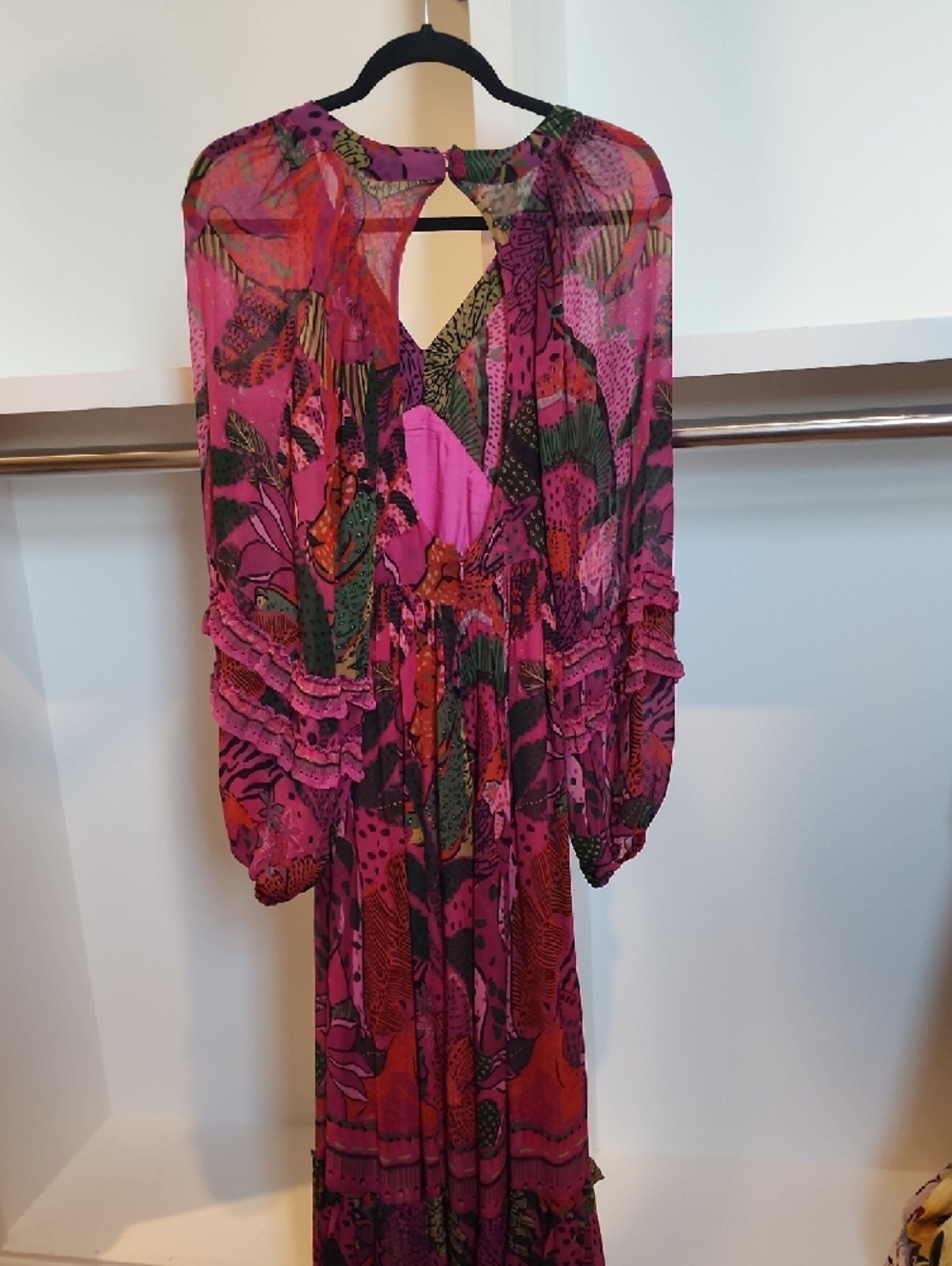 Boho Floral Pink Maxi Dress - Picture 3 of 6
